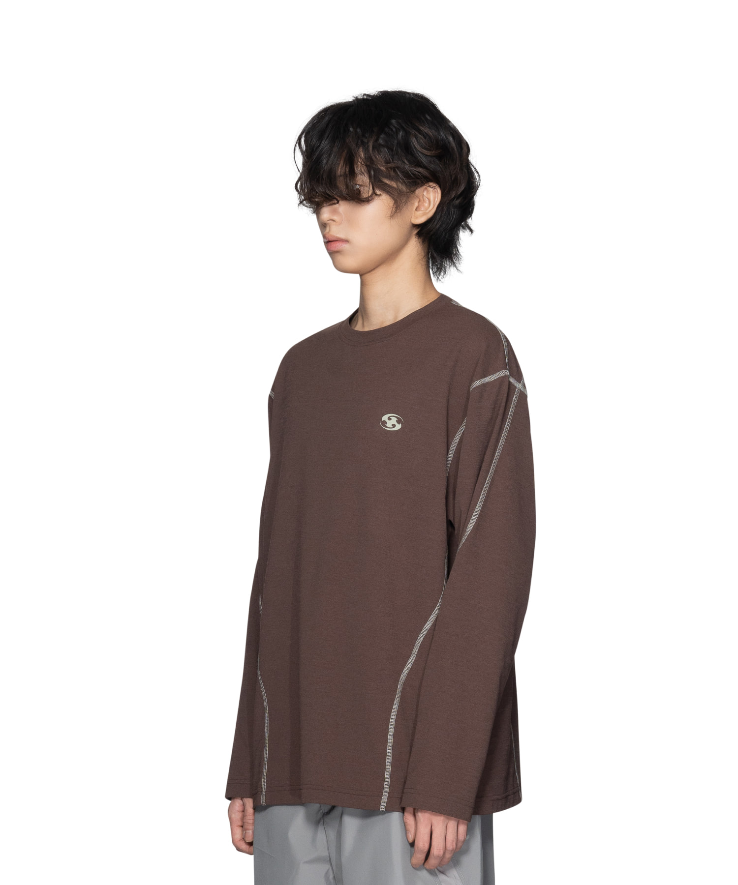 23FW STITCH LONG SLEEVES BROWN
