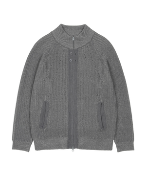 BUTTON ZIP-UP KNIT