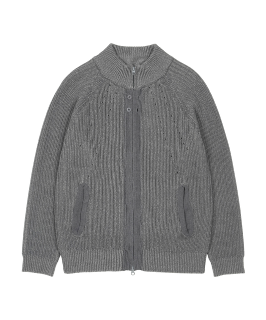 BUTTON ZIP-UP KNIT