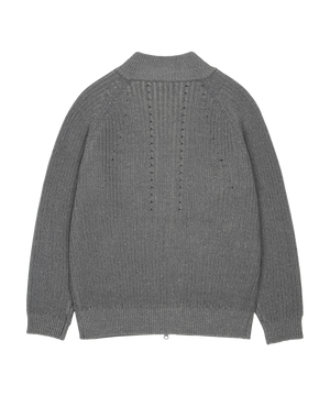 BUTTON ZIP-UP KNIT