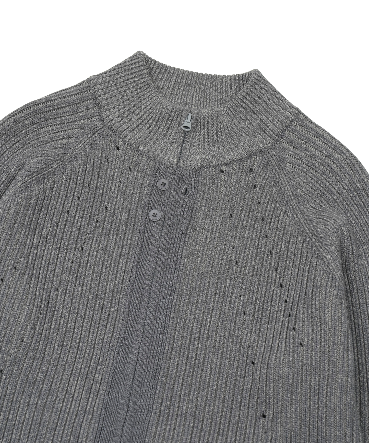 BUTTON ZIP-UP KNIT