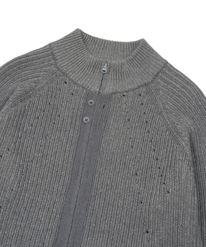 BUTTON ZIP-UP KNIT
