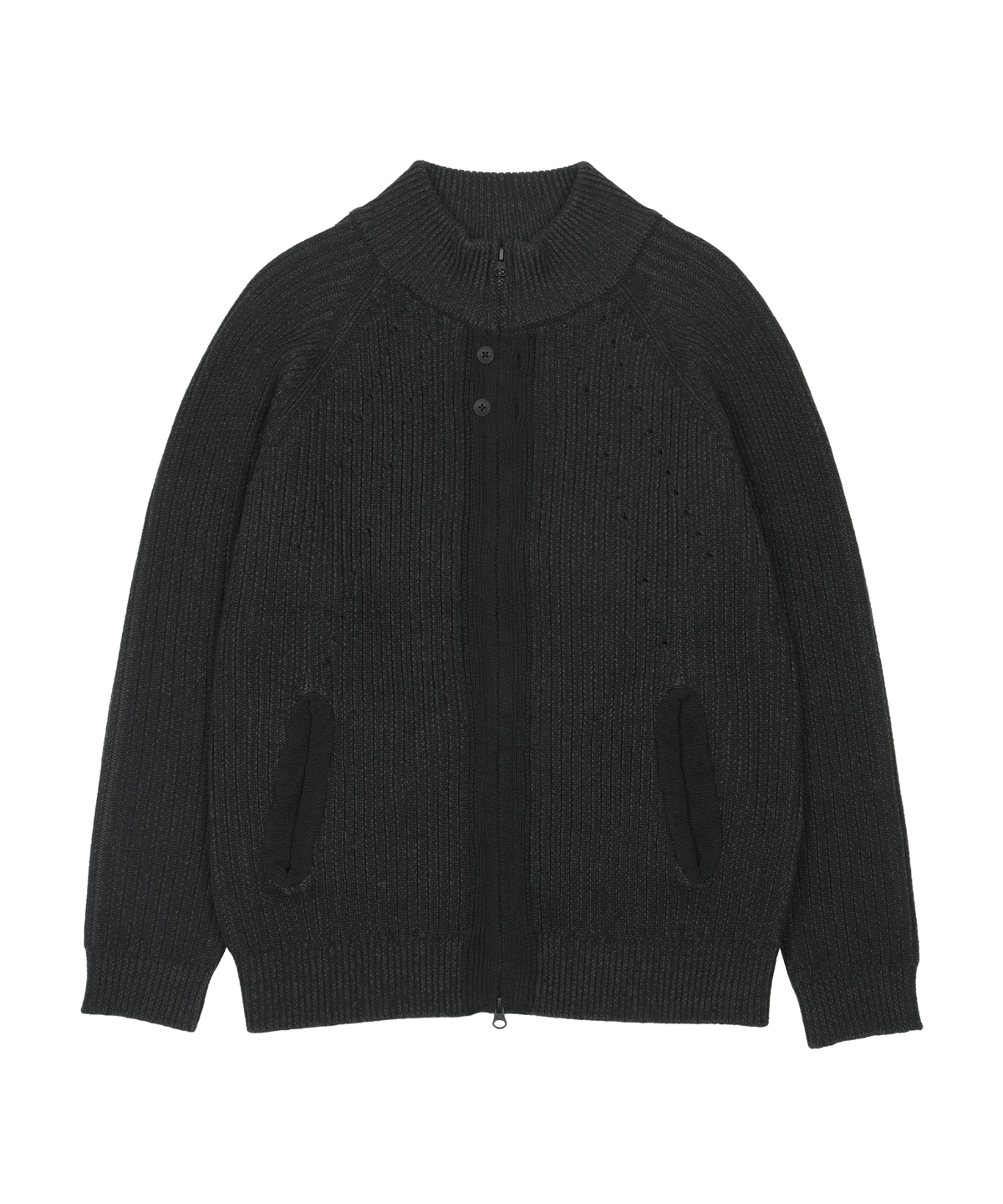 BUTTON ZIP-UP KNIT