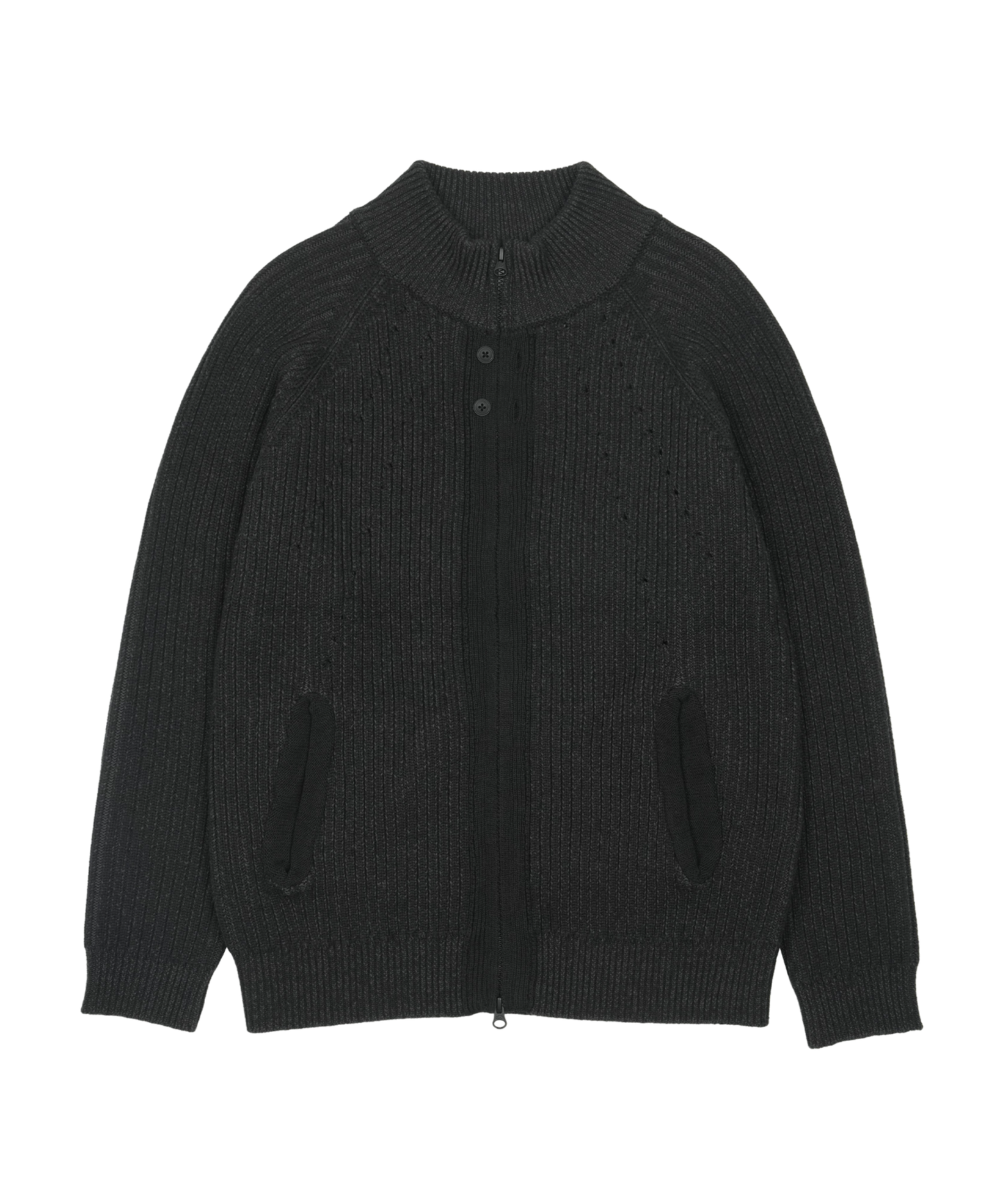 BUTTON ZIP-UP KNIT