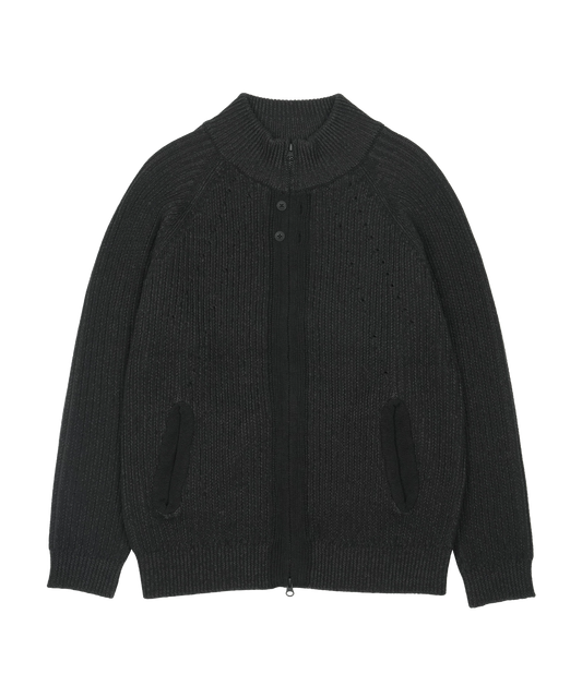 BUTTON ZIP-UP KNIT