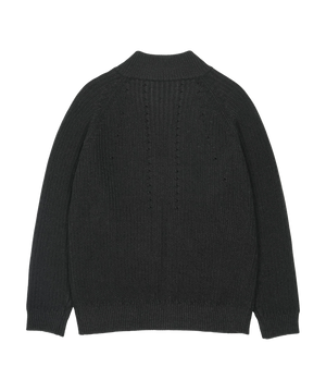 BUTTON ZIP-UP KNIT