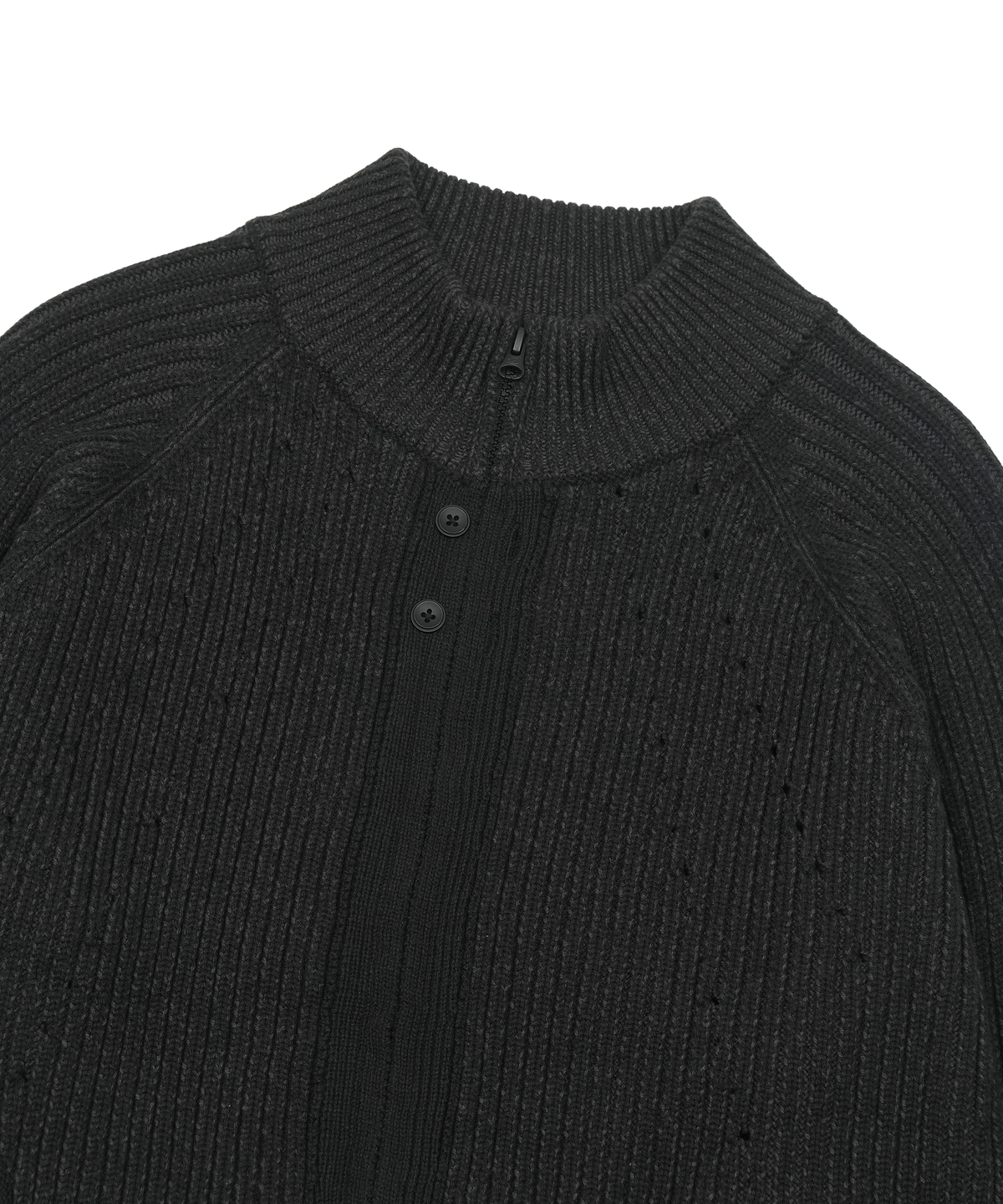 BUTTON ZIP-UP KNIT