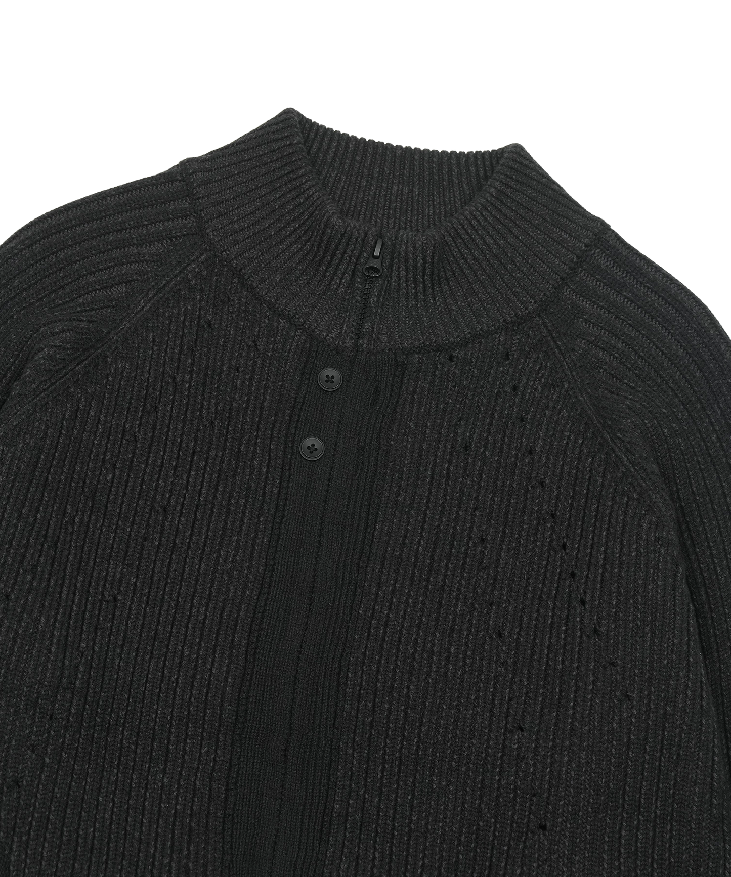 BUTTON ZIP-UP KNIT