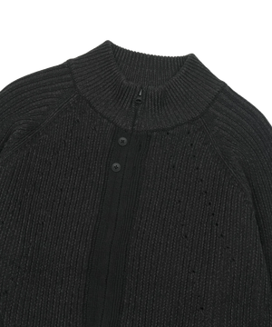 BUTTON ZIP-UP KNIT